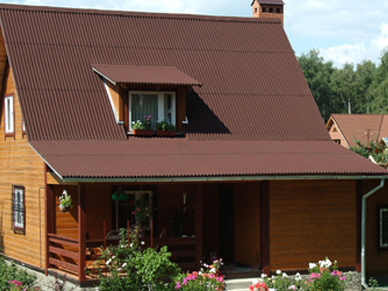 кровля из коричневого шифера